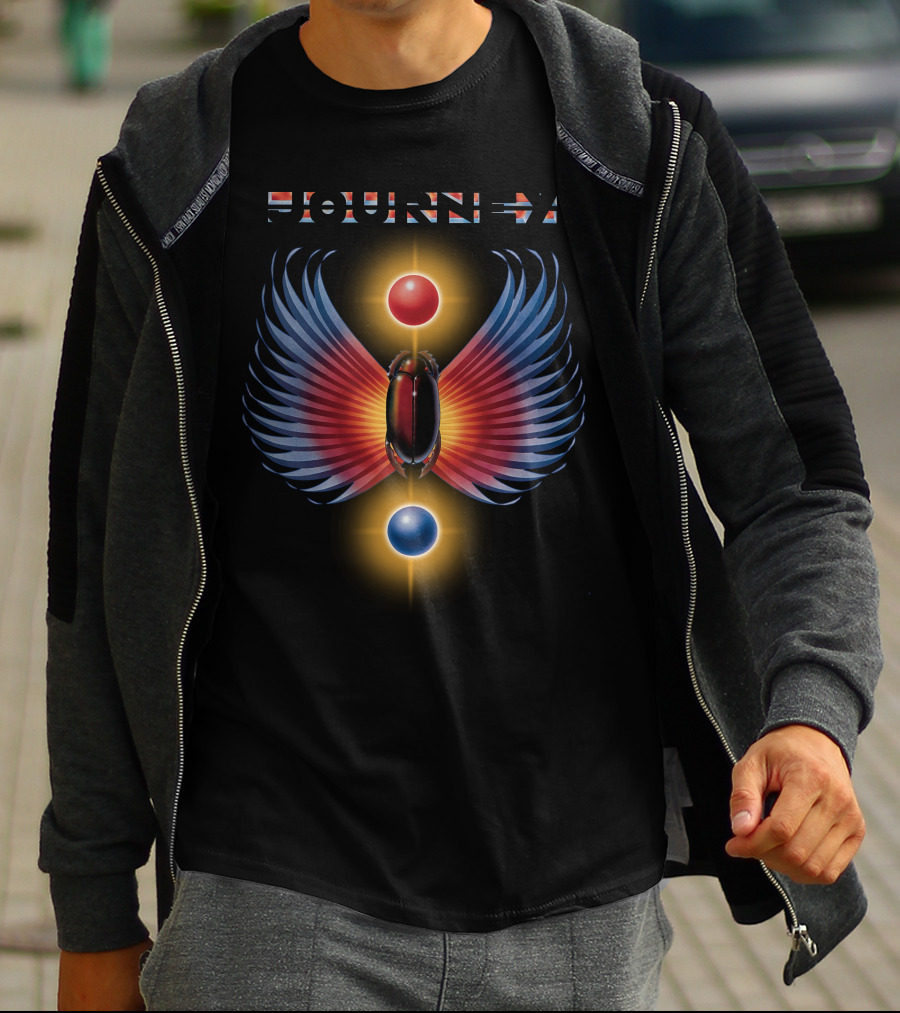 Journey 94 Scarab With Red And Blue Spheres And Winged T-Shirt