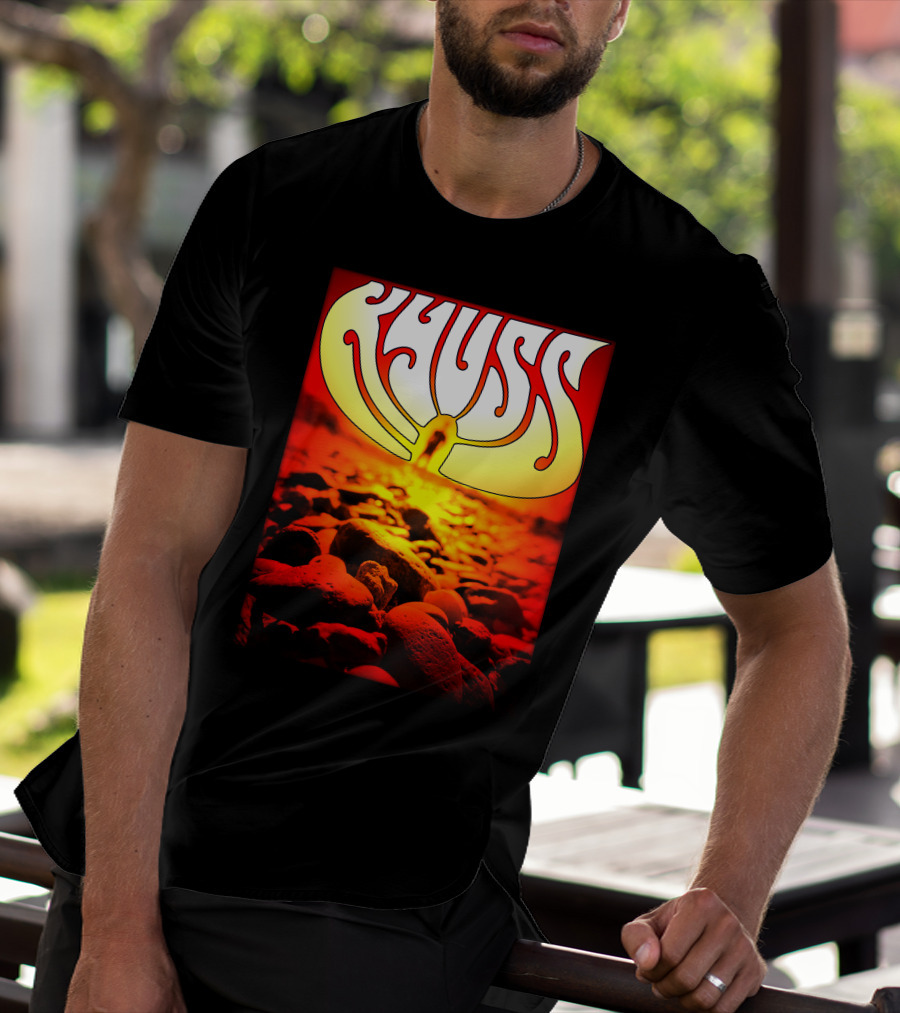 Kyuss Rock Band Logo With Sunset And Stones T-Shirt