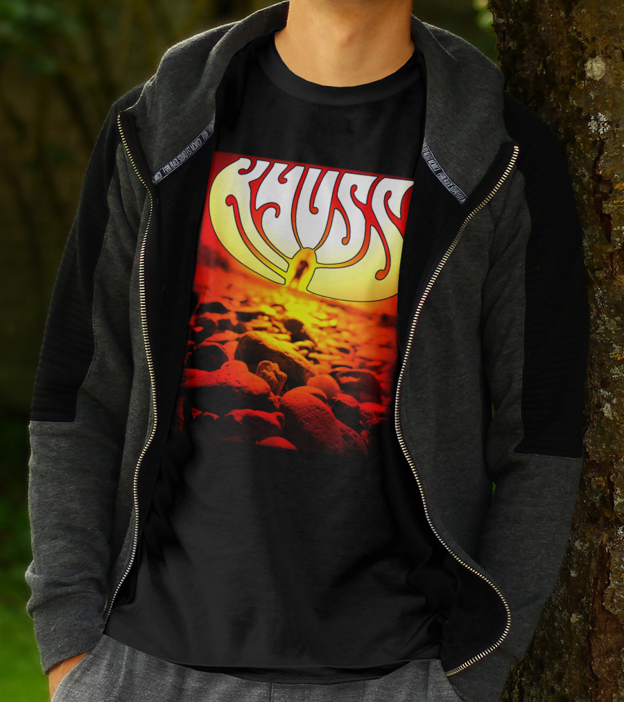 Kyuss Rock Band Logo With Sunset And Stones T-Shirt