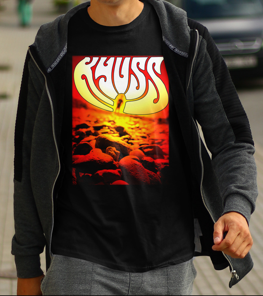 Kyuss Rock Band Logo With Sunset And Stones T-Shirt