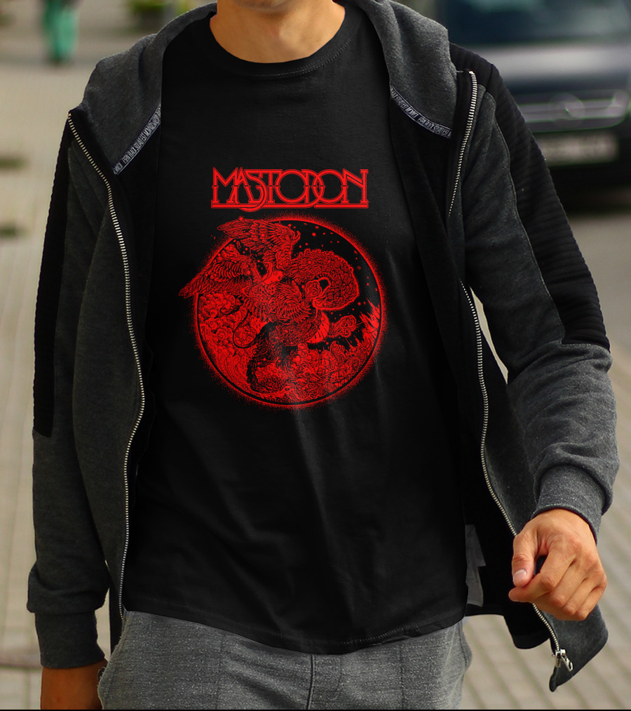 Mastodon Red Intricate Dragon And Eagle T-Shirt