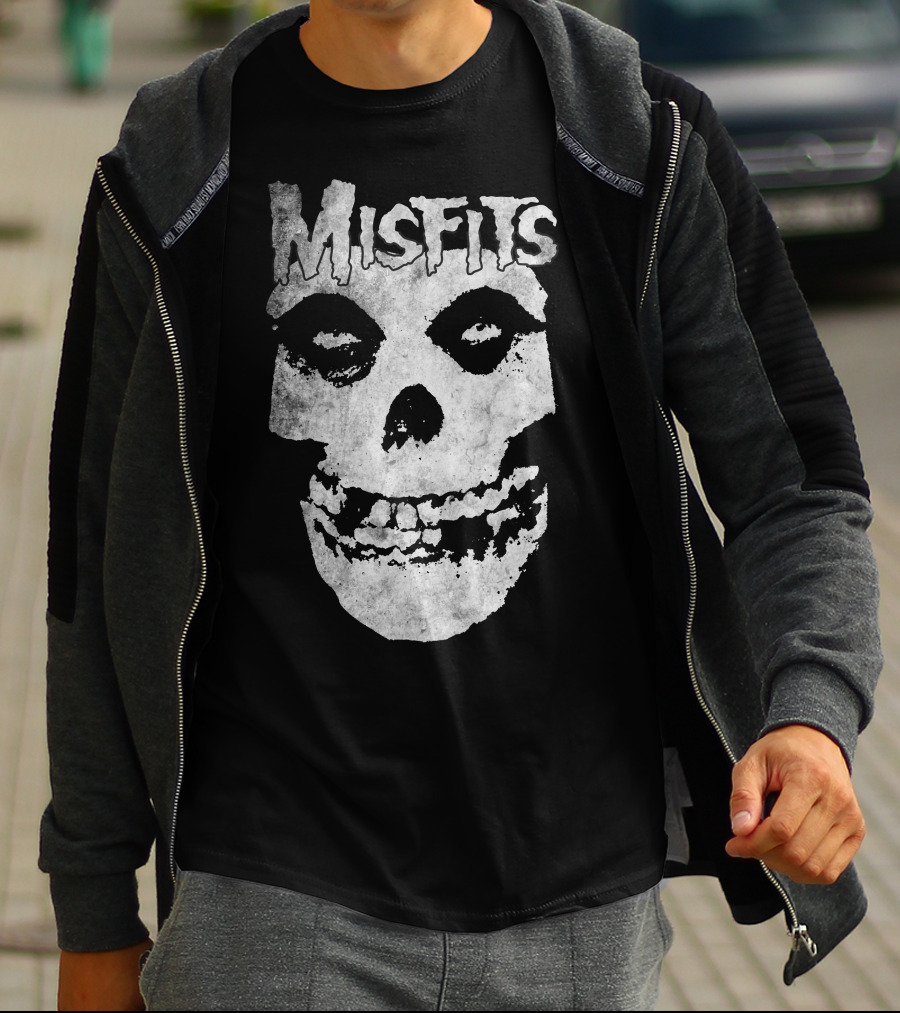 Misfits Skull Logo Black And White Classic T-Shirt
