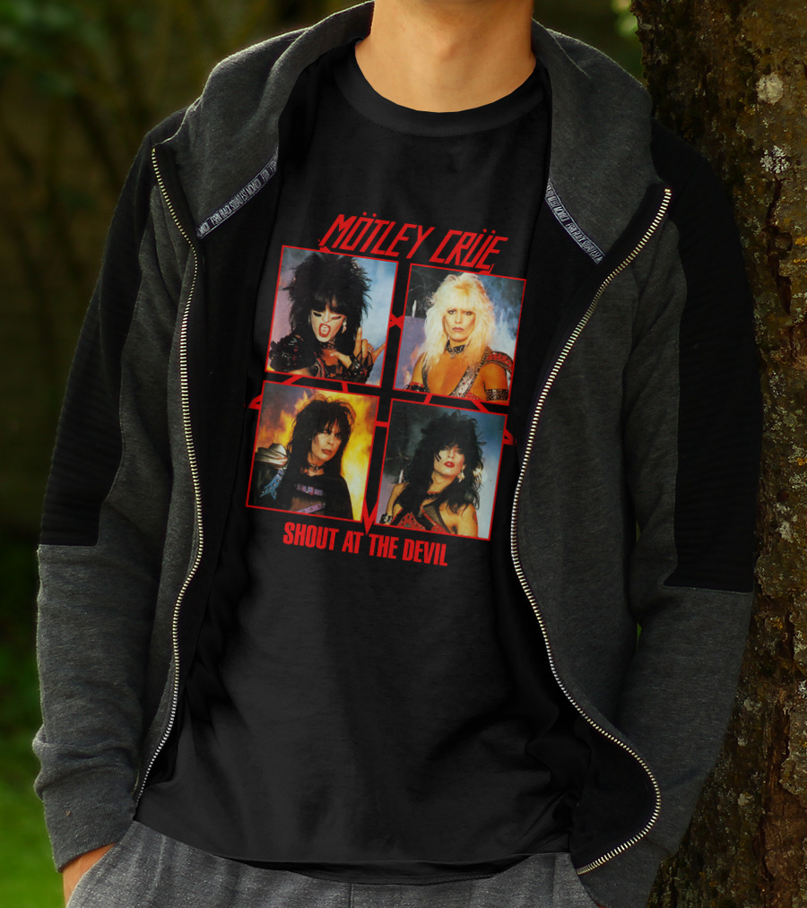 Mötley Crüe Shout At The Devil Album Cover Art Band Members T-Shirt