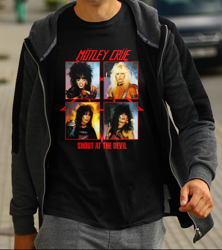 Mötley Crüe Shout At The Devil Album Cover Art Band Members T-Shirt