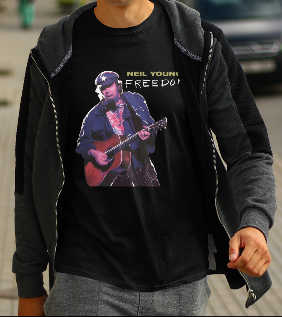 Neil Young Freedom Album Artwork Iconic Musician Performance T-Shirt