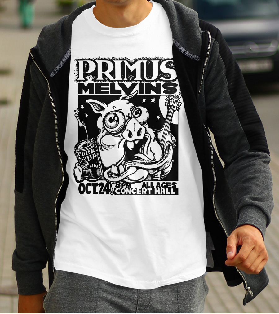 Primus Melvins Pork Soda Live Oct 24 Concert Hall T-Shirt