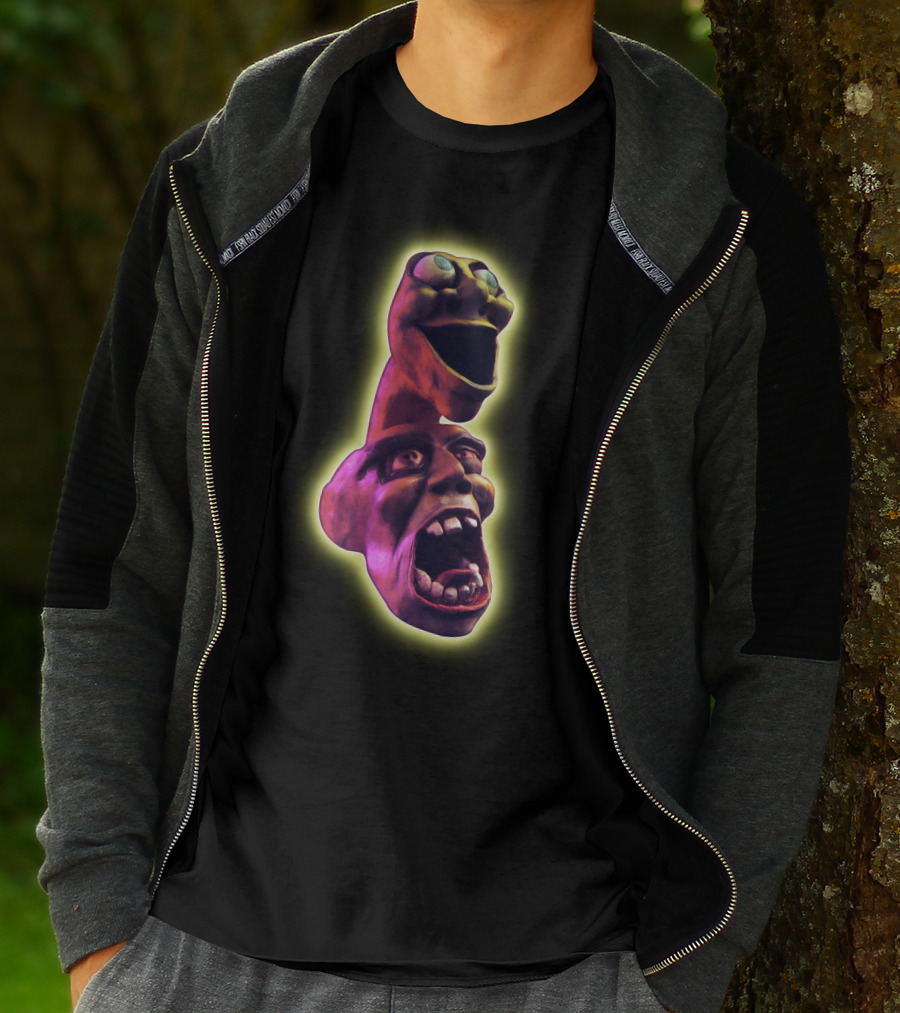 Distorted Screaming Faces Neon Glow T-Shirt