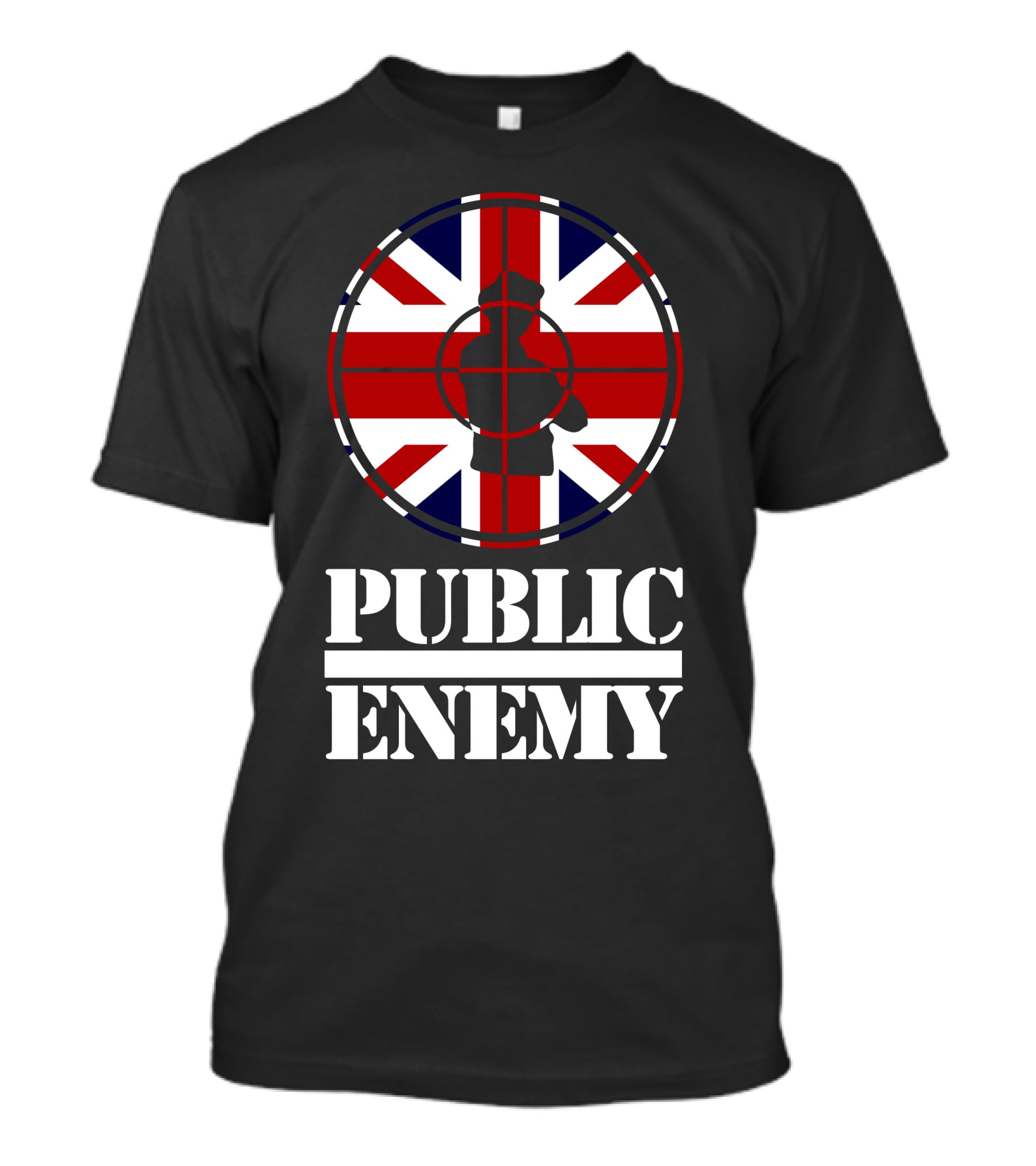 Public Enemy Target Silhouette Uk Flag T-Shirt