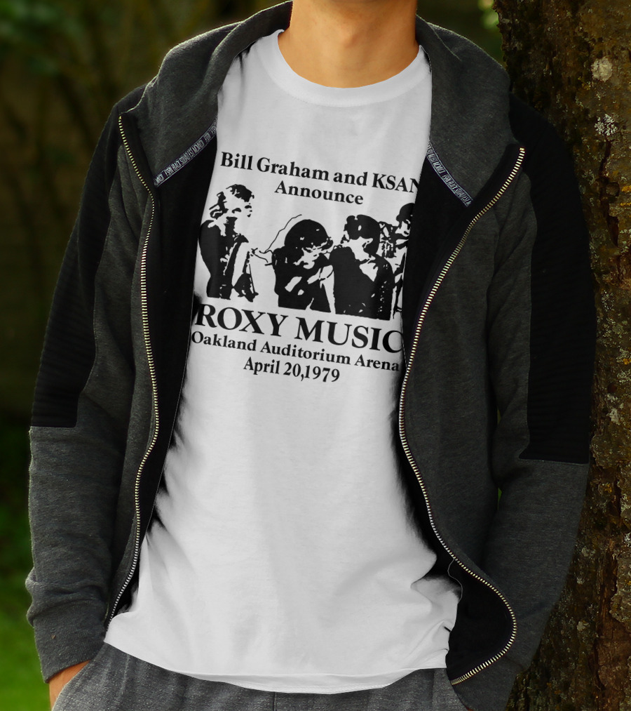 Bill Graham And Ksan Announce Roxy Music Oakland Auditorium Arena April 20 1979 T-Shirt