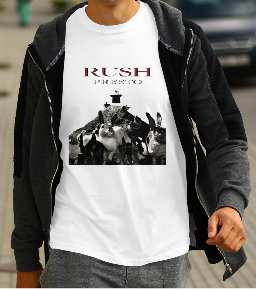 Rush Presto Album Cover Rabbits And Top Hat T-Shirt