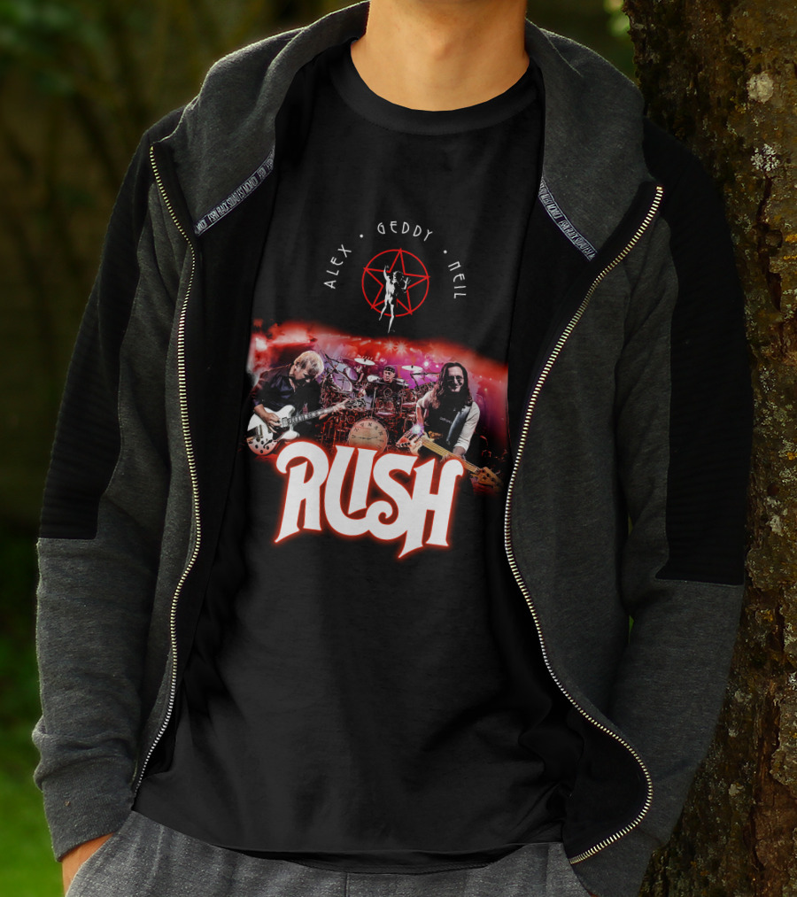 Rush Alex Geddy Neil Live Performance Iconic Band T-Shirt