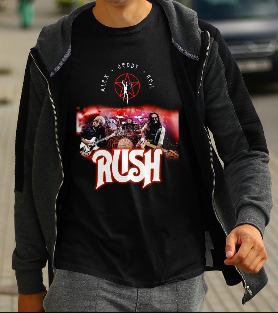 Rush Alex Geddy Neil Live Performance Iconic Band T-Shirt