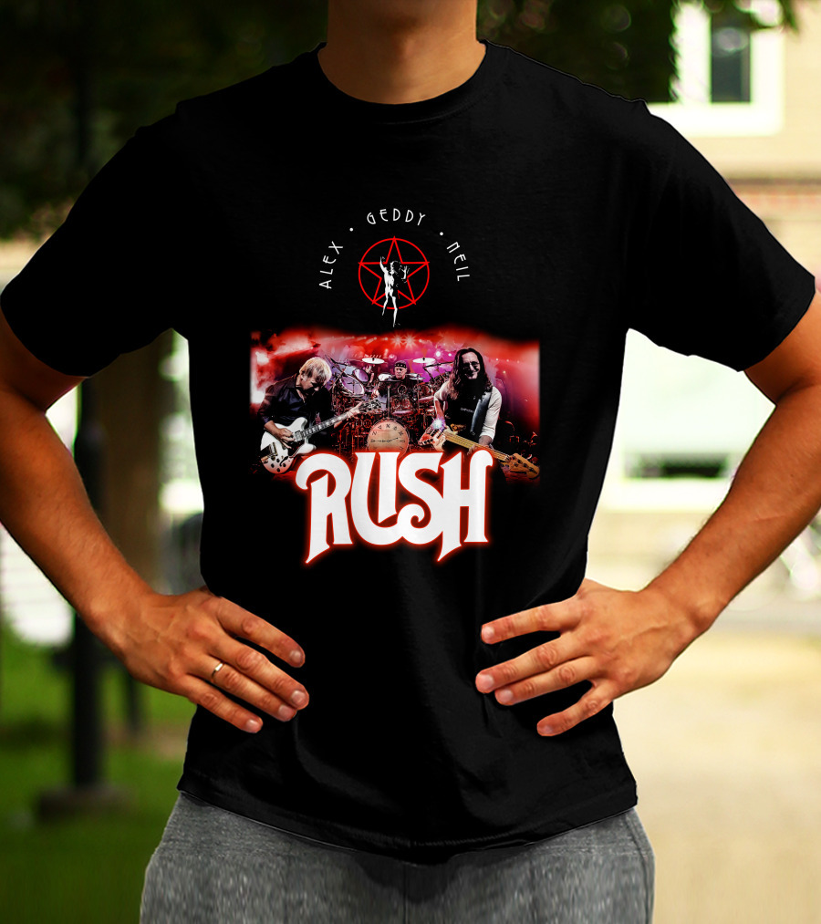 Rush Alex Geddy Neil Live Performance Iconic Band T-Shirt