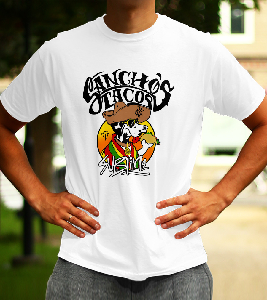 Sancho's Tacos Sublime Cow Eating Taco T-Shirt