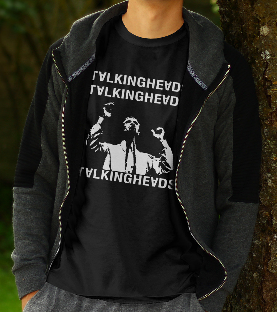 Talking Heads Band Logo With Musician Silhouette T-Shirt