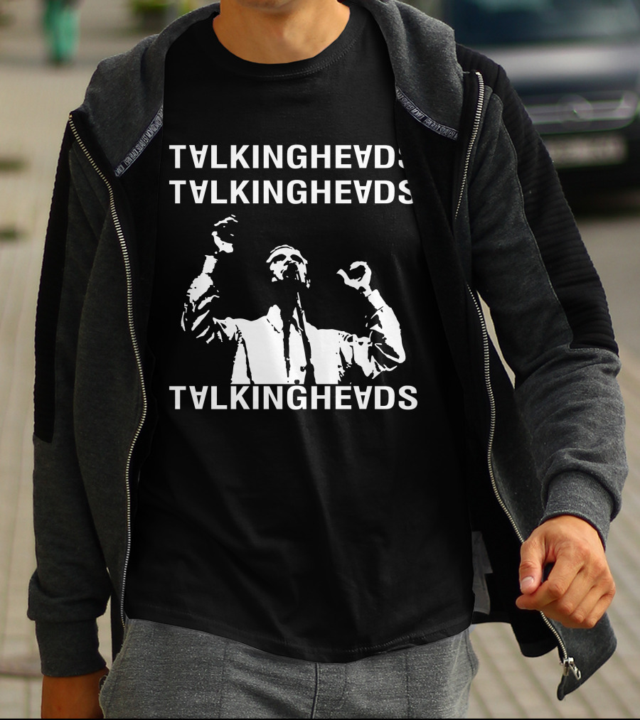 Talking Heads Band Logo With Musician Silhouette T-Shirt