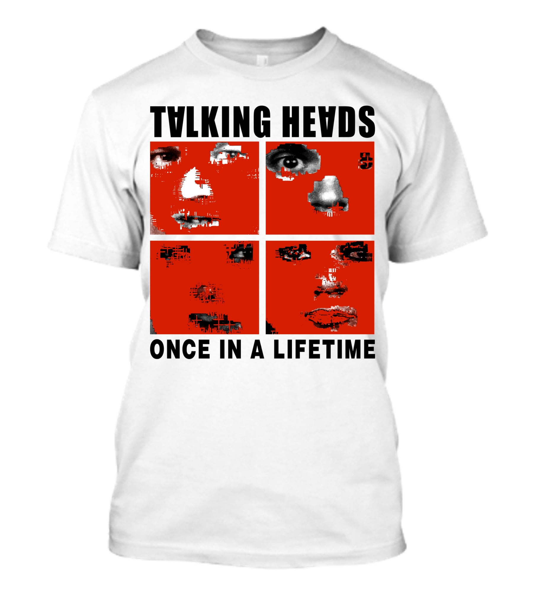 Talking Heads Once In A Lifetime Faces Red Squares T-Shirt