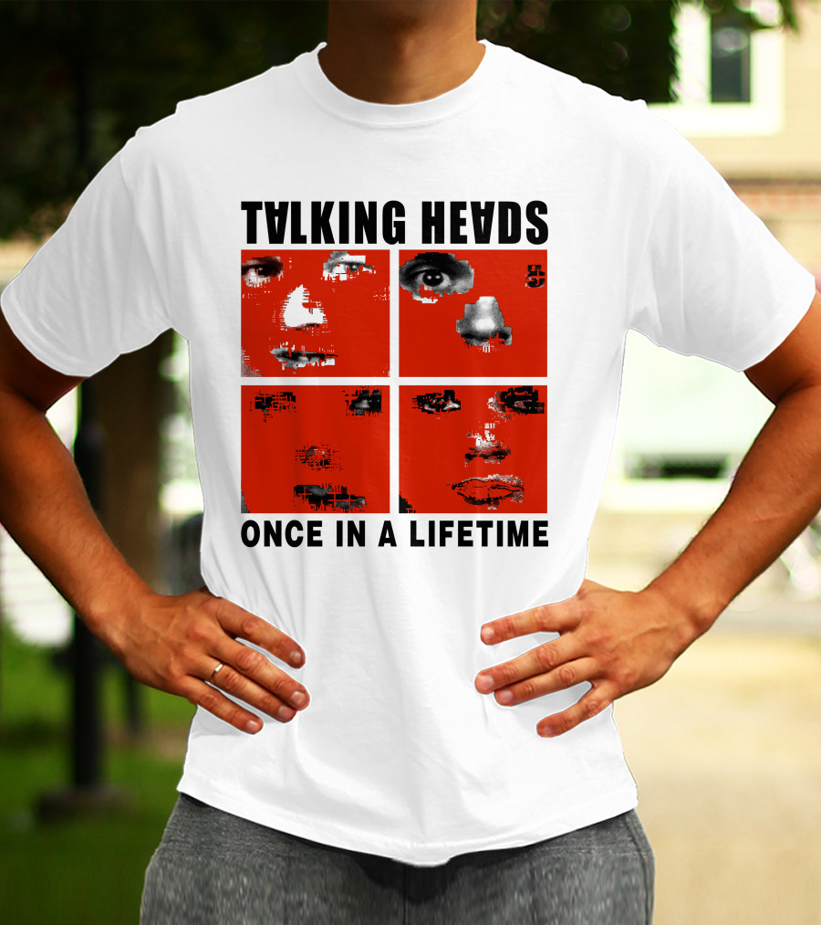 Talking Heads Once In A Lifetime Faces Red Squares T-Shirt
