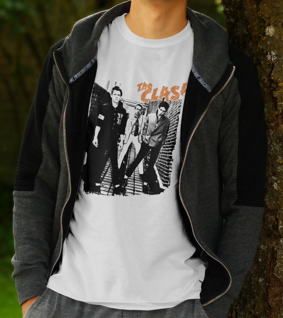 The Clash Black And White Alley Photo Band Members T-Shirt