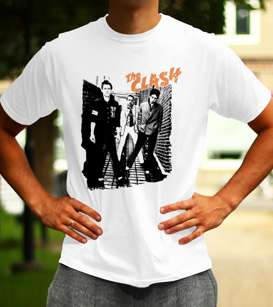 The Clash Black And White Alley Photo Band Members T-Shirt