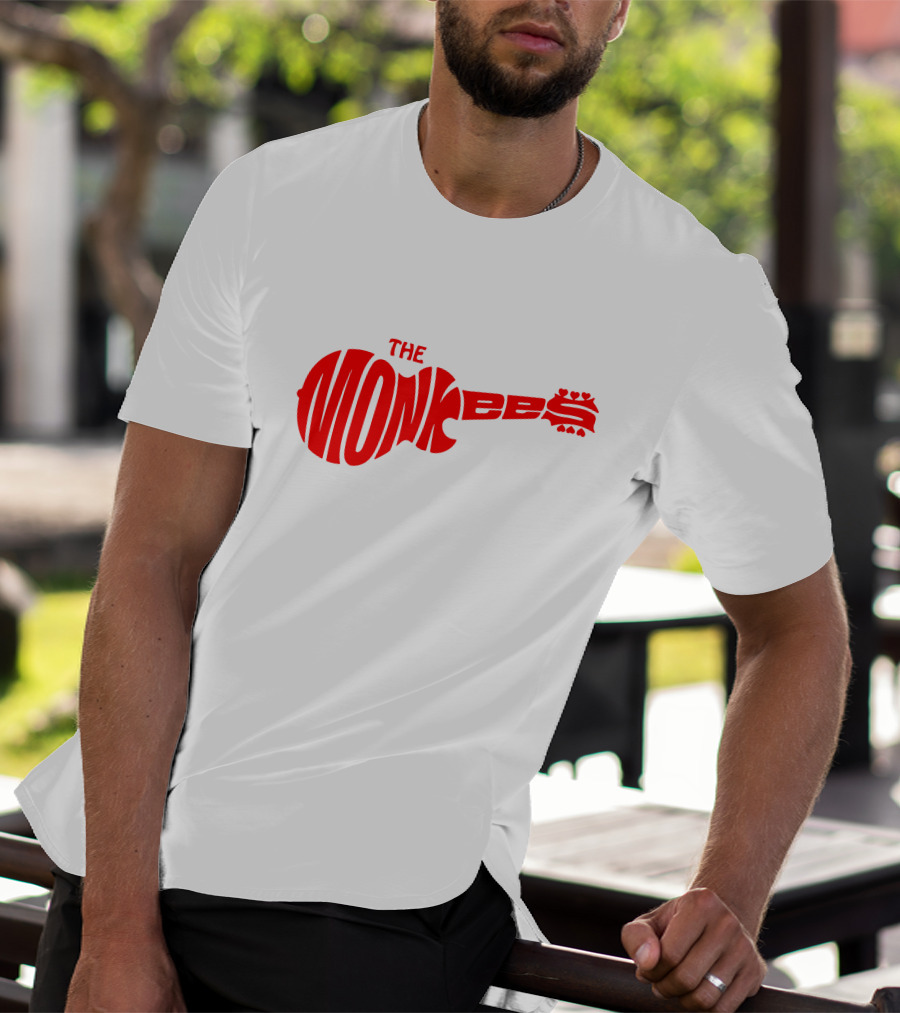 The Monkees Logo Guitar Shape Red T-Shirt