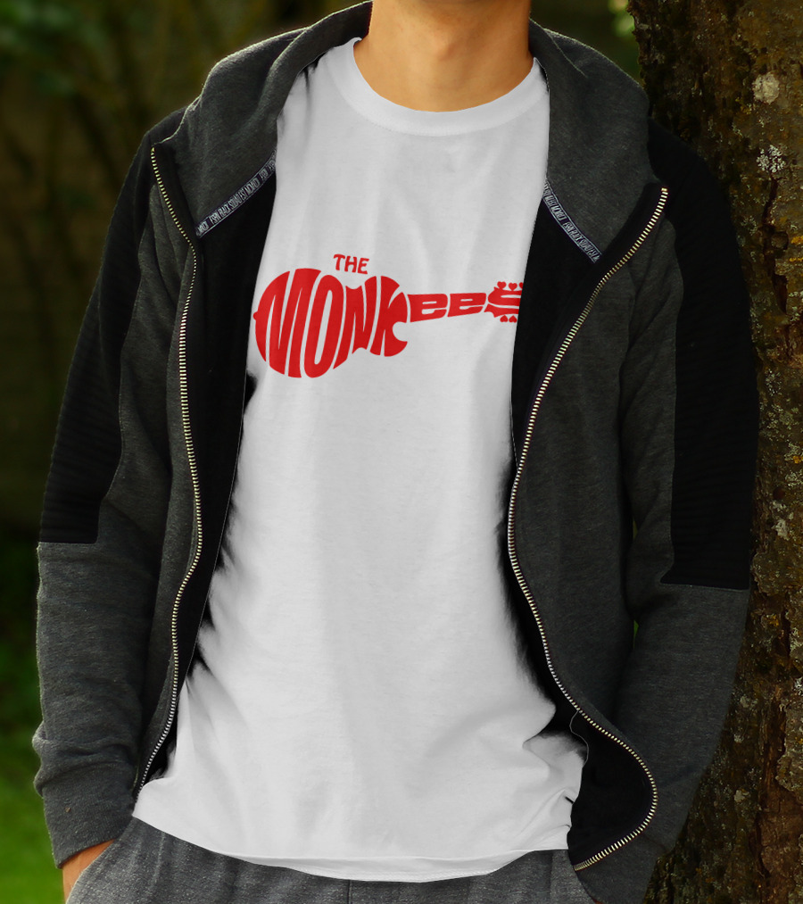 The Monkees Logo Guitar Shape Red T-Shirt