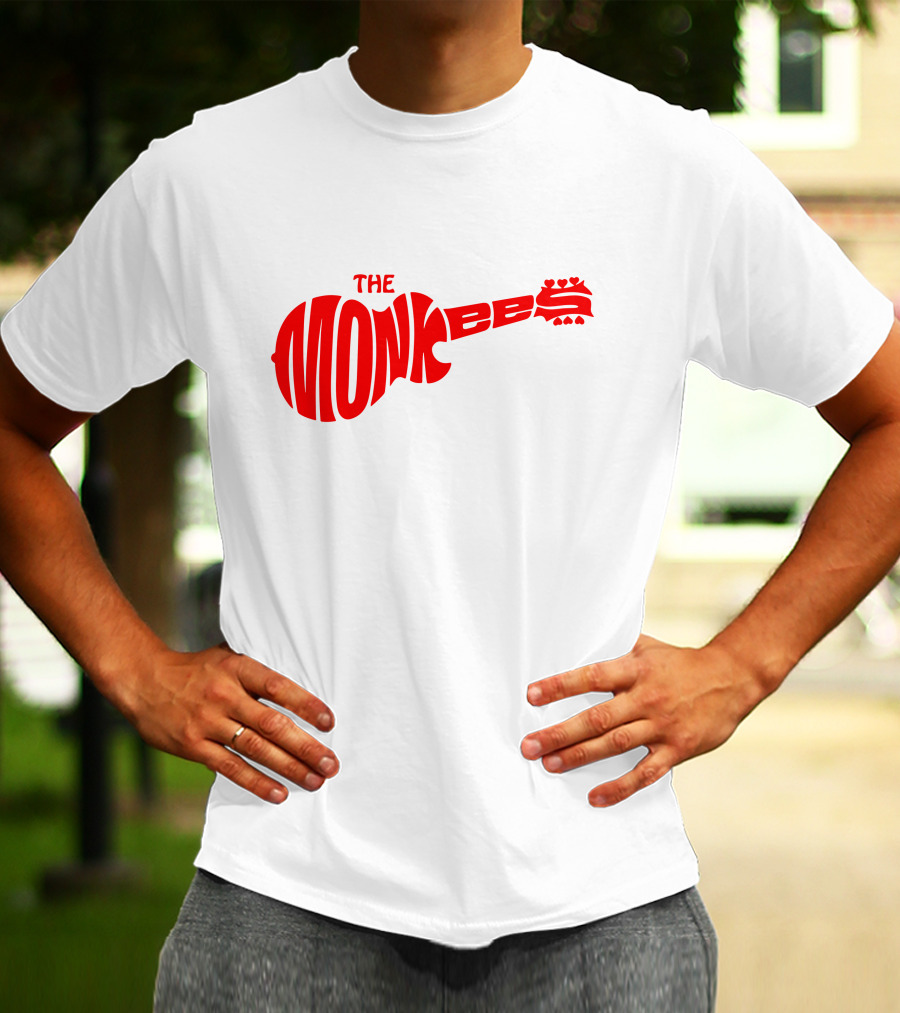 The Monkees Logo Guitar Shape Red T-Shirt
