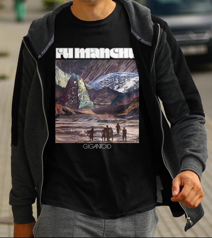 Fu Manchu Gigantoid Beach Pyramid Earth Scene T-Shirt