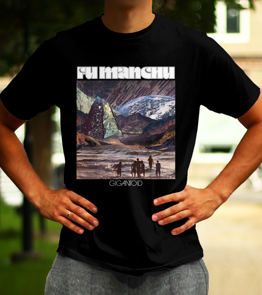 Fu Manchu Gigantoid Beach Pyramid Earth Scene T-Shirt