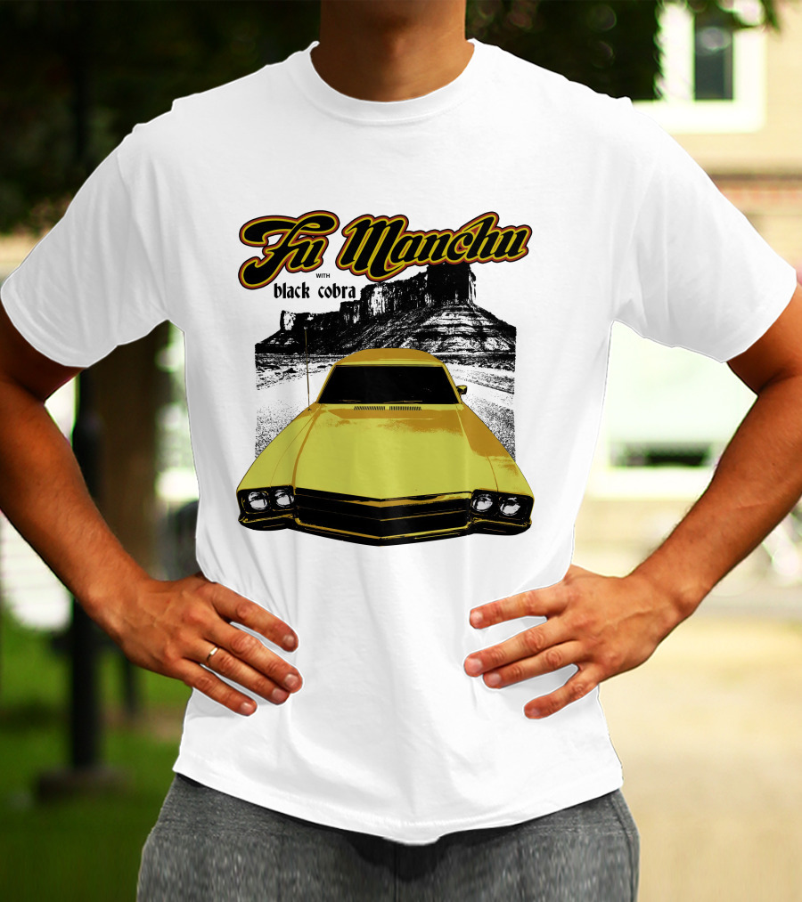 Fu Manchu With Black Cobra Desert Car Scene T-Shirt