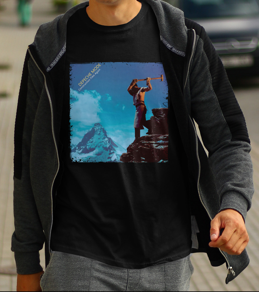 DEPECHE MODE Construction Time Again Worker On Mountain Rugged Skyline T-Shirt