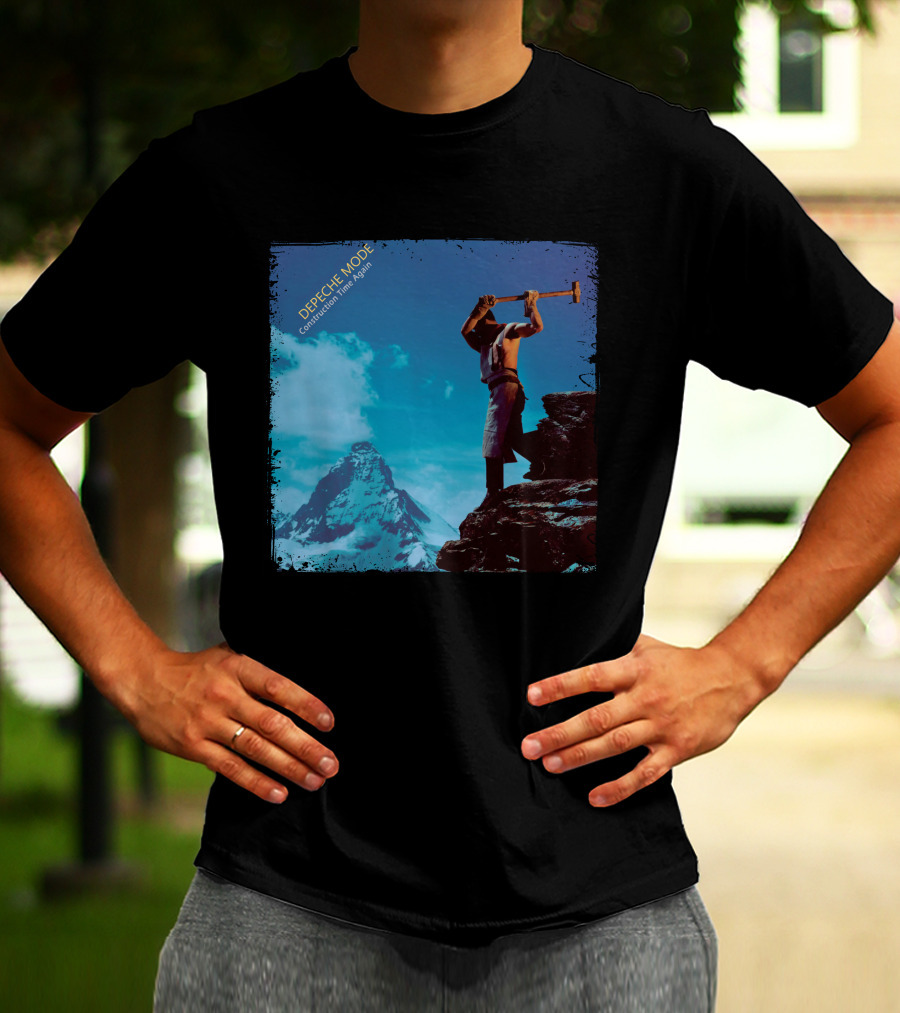 DEPECHE MODE Construction Time Again Worker On Mountain Rugged Skyline T-Shirt