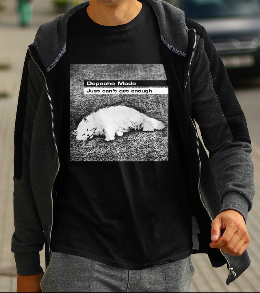 Depeche Mode Just Can't Get Enough Sleeping White Cat T-Shirt