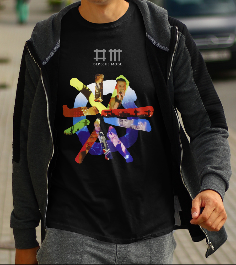Depeche Mode Colorful Band Silhouette Collage T-Shirt
