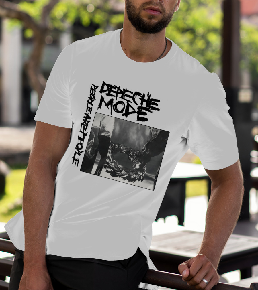 Depeche Mode People Are People Wreath Monochrome T-Shirt