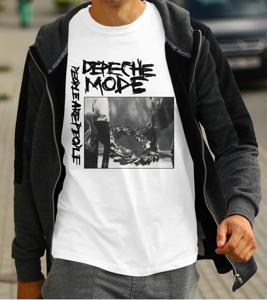 Depeche Mode People Are People Wreath Monochrome T-Shirt