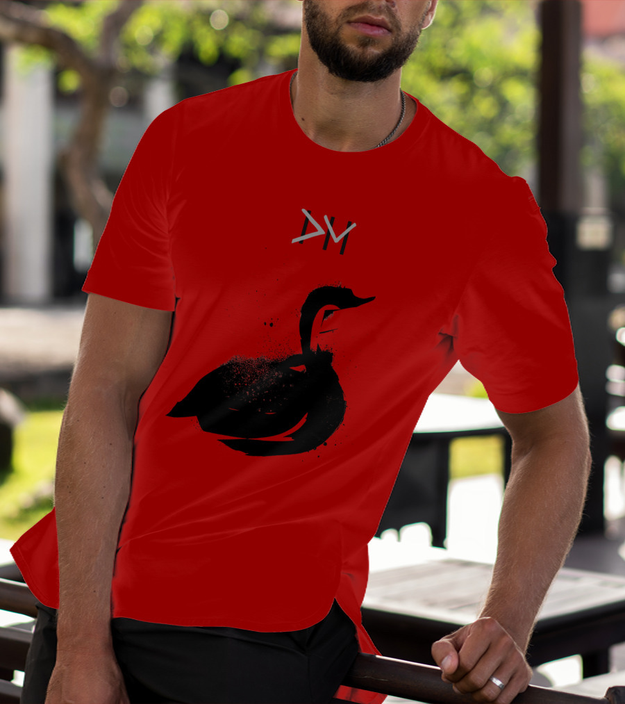 Dpm Swan Graphic On Red T-Shirt