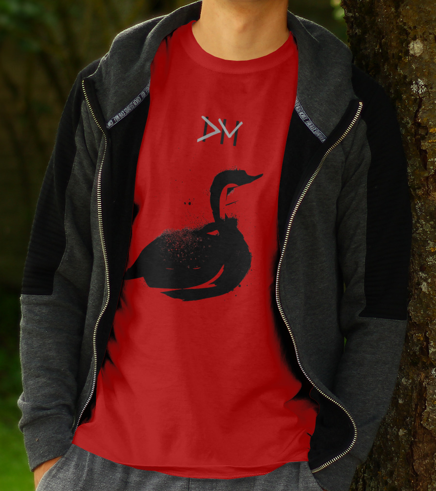 Dpm Swan Graphic On Red T-Shirt