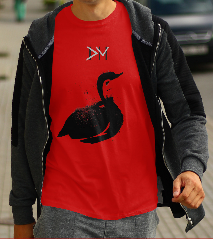 Dpm Swan Graphic On Red T-Shirt