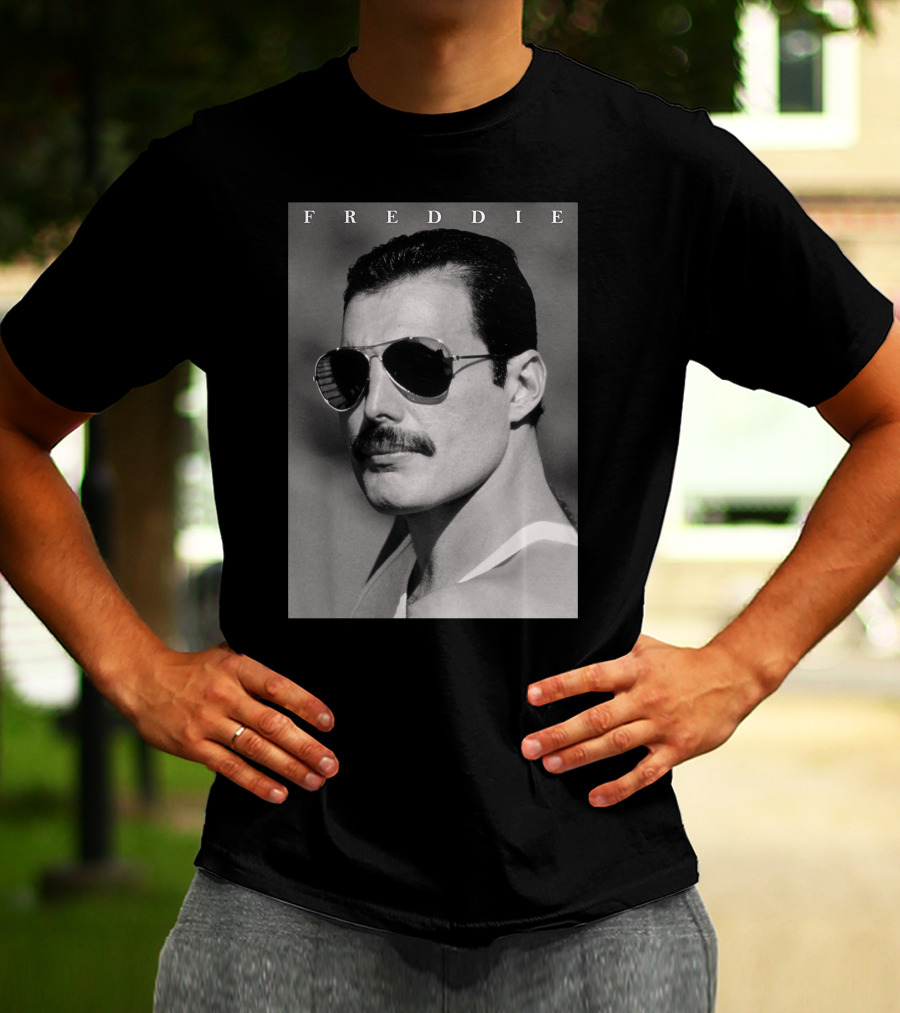 Freddie Mercury Sunglasses Portrait Iconic Style T-Shirt