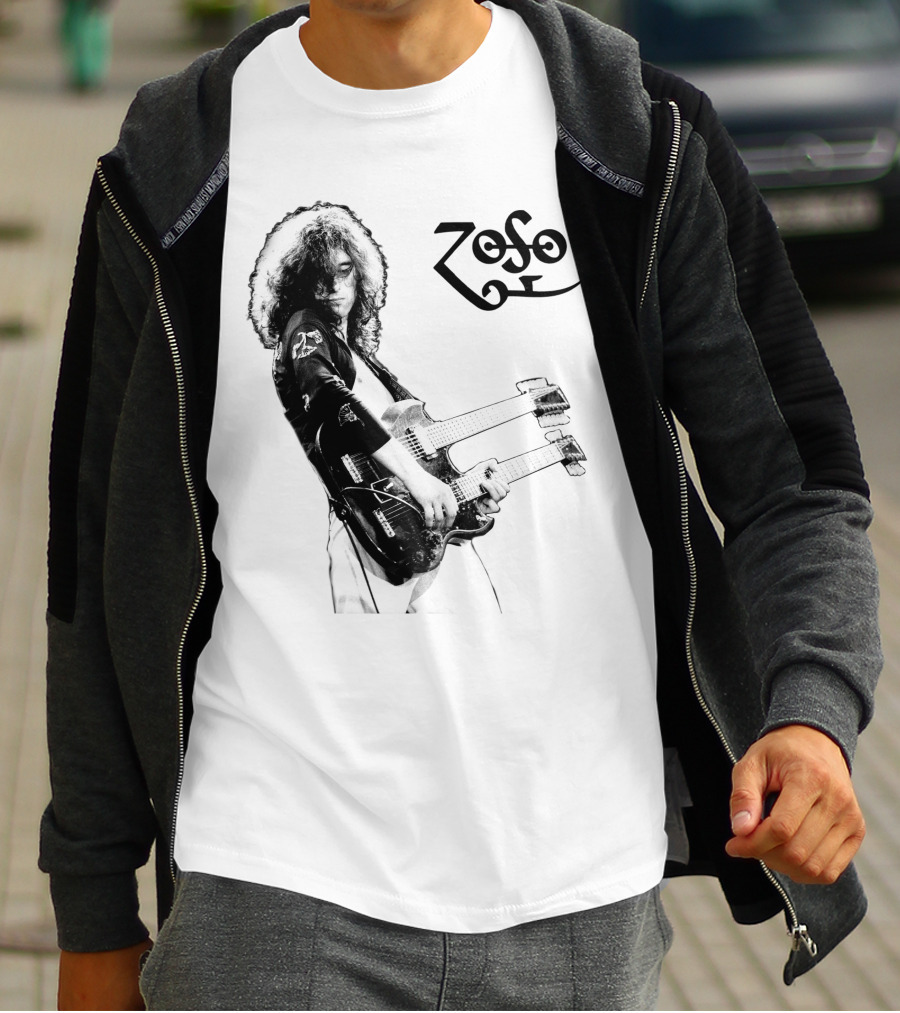 Zoso Lzp Double Neck Guitar T-Shirt