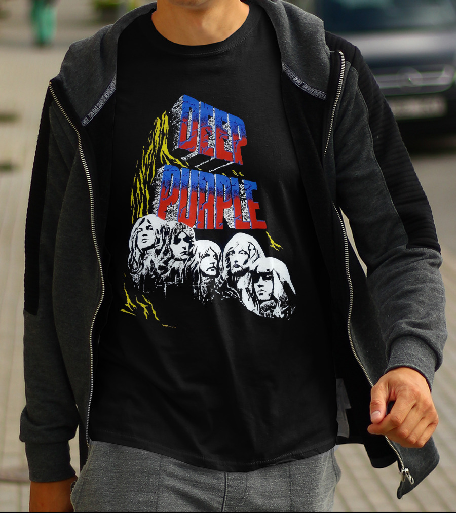 Deep Purple Iconic Band Illustration Album Cover Style T-Shirt