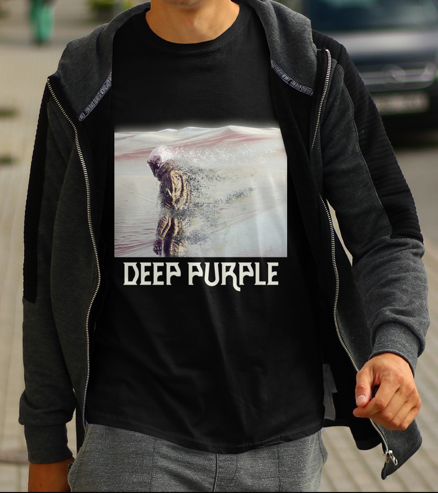 Deep Purple Sandstorm Soldier In Desert Scene T-Shirt