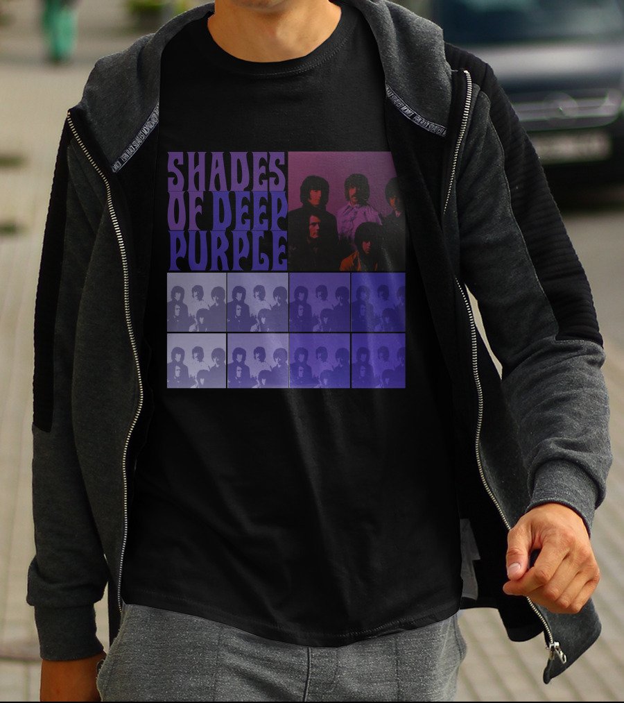Shades Of Deep Purple Band Photo Collage T-Shirt