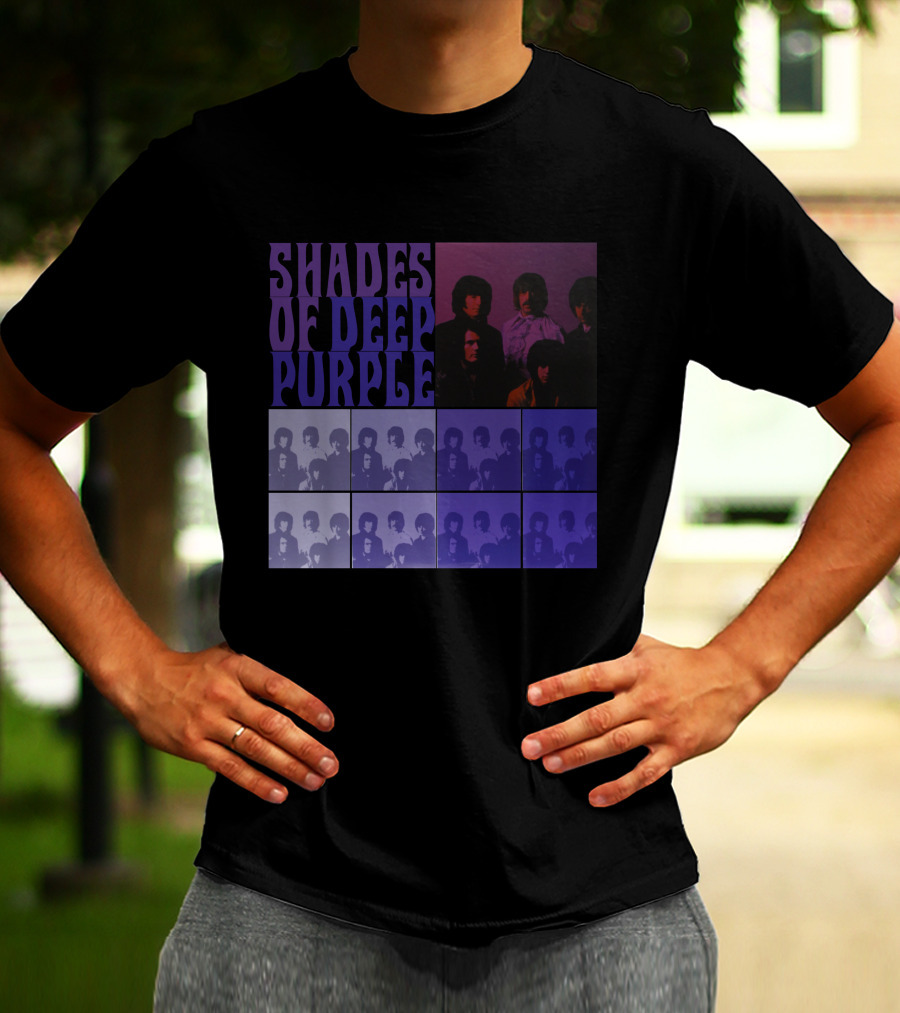 Shades Of Deep Purple Band Photo Collage T-Shirt