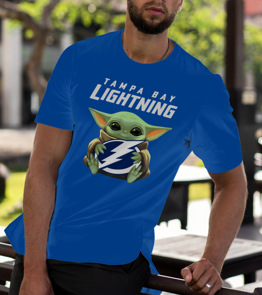 Tampa Bay Lightning Baby Yoda Holding T-Shirt