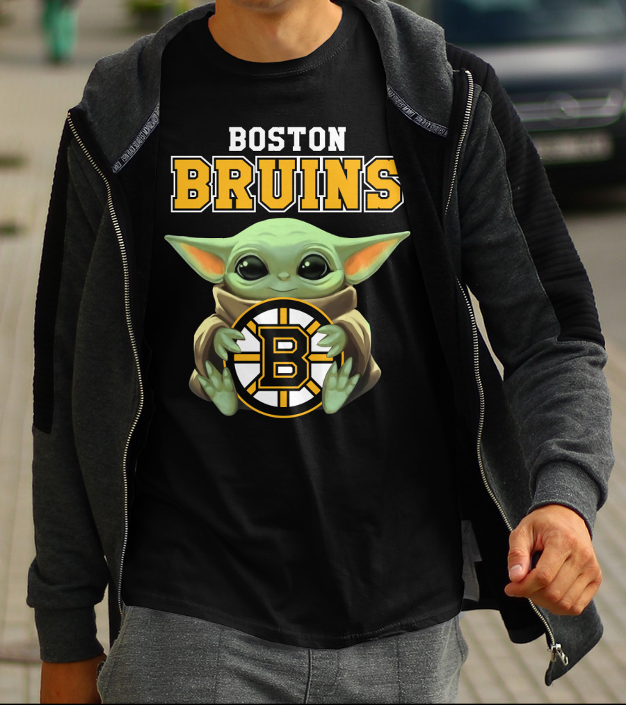 Boston Bruins Baby Yoda Holding T-Shirt