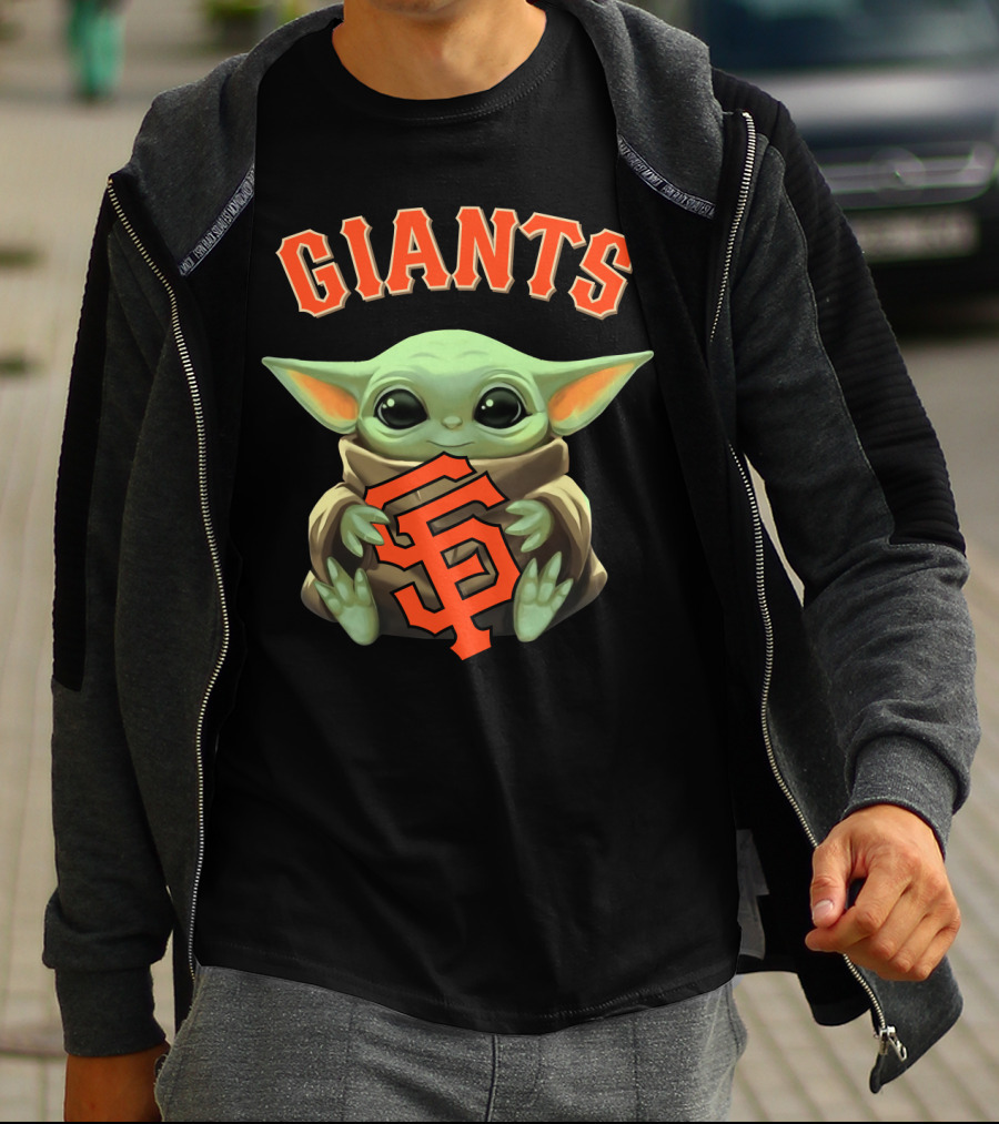 Giants San Francisco Baby Yoda Grogu MLB Crossover T-Shirt