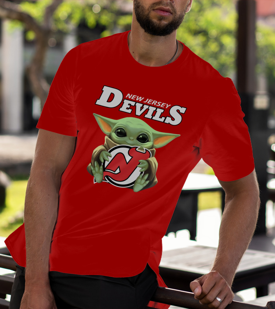 New Jersey Devils Baby Yoda Hockey Fan T-Shirt