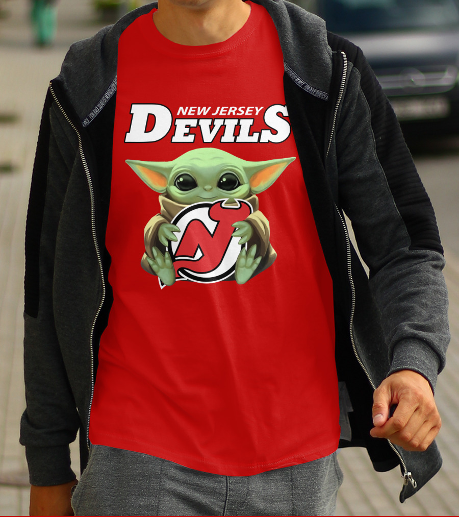 New Jersey Devils Baby Yoda Hockey Fan T-Shirt